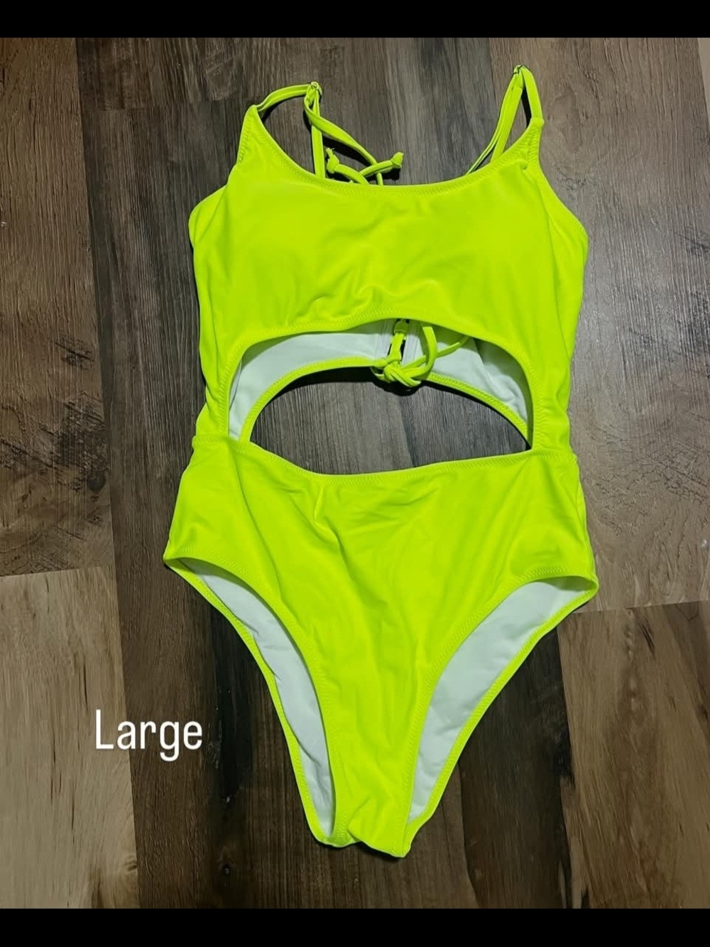 Neon Yellow Cutout One-Piece Swimsuit